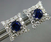 ESTATE 1.25CT DIAMOND & AAA SAPPHIRE 18K WHITE GOLD SQUARE CLASSIC STUD EARRINGS