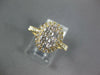 ESTATE LARGE 1.02CT DIAMOND 18KT YELLOW GOLD 3D CLUSTER HALO CLASSIC LOVE RING