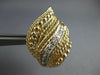 ESTATE LARGE .45CT DIAMOND 14K 2 TONE GOLD FILIGREE LEAF CLIP ON EARRINGS #27698