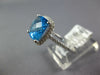 LARGE 4.20CT DIAMOND & AAA BLUE TOPAZ 14KT WHITE GOLD CUSHION FILIGREE FUN RING