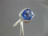 LARGE 2.64CT DIAMOND & AAA CEYLON SAPPHIRE 14KT WHITE GOLD CUSHION RING #27173