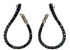 .93CT BLACK DIAMOND 18KT WHITE GOLD 3D OPEN TEAR DROP SIDEWAYS HANGING EARRINGS
