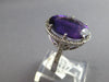 LARGE 7.75CT DIAMOND & AAA AMETHYST 14K WHITE GOLD 3D OVAL & ROUND HALO FUN RING