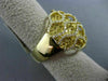 ESTATE LARGE 4.49CT DIAMOND YELLOW SAPPHIRE 18KT YELLOW GOLD MULTI WAVE FUN RING