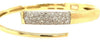 LARGE 1.1CT DIAMOND 18K 2 TONE GOLD RECTANGULAR CRISS CROSS CUFF BANGLE BRACELET