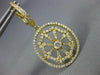 ESTATE LARGE 1.74CT DIAMOND 18KT YELLOW GOLD OVAL OPEN FILIGREE HANGING EARRINGS