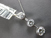 LARGE 1.20CT DIAMOND 14K WHITE GOLD 3 STONE PAST PRESENT FUTURE FLOATING PENDANT