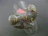 ESTATE EXTRA LARGE 1.42CT DIAMOND 18KT TRI COLOR GOLD 3D ETOILE HEART LOVE RING