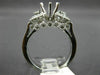 ANTIQUE WIDE .80CT DIAMOND 18K WHITE GOLD ROUND SEMI MOUNT ENGAGEMENT RING 14399