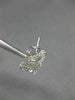 ESTATE LARGE 1.15CT DIAMOND 14K WHITE GOLD CLASSIC LEAF FILIGREE EARRINGS #26315