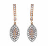 .69CT WHITE & PINK DIAMOND 18K WHITE & ROSE GOLD MARQUISE SHAPE HANGING EARRINGS