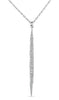 ESTATE .60CT DIAMOND 18KT WHITE GOLD CLASSIC ELONGATED BAR FUN FLOATING PENDANT