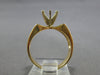 ESTATE .40CT DIAMOND 14K YELLOW GOLD ROUND & BAGUETTE SEMI MOUNT ENGAGEMENT RING