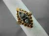 ANTIQUE .14CT DIAMOND 14K WHITE & YELLOW GOLD CLASSIC HEART FILIGREE RING #21032