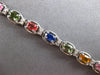 6.76CT DIAMOND & MULTI COLOR SAPPHIRE 14KT WHITE GOLD 3D CLASSIC TENNIS BRACELET