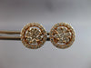 ESTATE LARGE 1.06CT DIAMOND 14KT ROSE GOLD 3D CLASSIC FLOWER HALO STUD EARRINGS