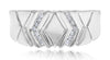 ESTATE .09CT DIAMOND 14KT WHITE GOLD 3D GEOMETRICAL WEDDING ANNIVERSARY RING