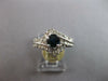 ESTATE 1.07CT DIAMOND & AAA SAPPHIRE 14KT WHITE GOLD 3D V SHAPE ENGAGEMENT RING