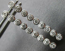 ESTATE .54CT DIAMOND 14KT WHITE GOLD 3D ETOILE BAR BEZEL HANGING EARRINGS #27130
