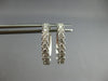ESTATE .84CT DIAMOND 14KT WHITE GOLD CLASSIC ROUND OVAL HUGGIE HANGING EARRINGS