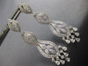 LARGE 2CT DIAMOND 18KT WHITE GOLD ROUND & PEAR SHAPE TEAR DROP HANGING EARRINGS