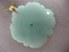 ESTATE EXTRA LARGE AAA JADE 14K YELLOW GOLD 3D HANDCRAFTED FLOWER PENDANT #26192