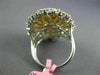 ESTATE EXTRA LARGE 7.41CT WHITE & INTENSE YELLOW DIAMOND 18K 2 TONE GOLD 3D RING