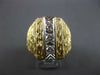 ESTATE LARGE .49CT DIAMOND 14KT 2 TONE GOLD 3D 3 STONE BAR RECTANGULAR MENS RING