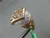 ESTATE LARGE .29CT DIAMOND 18K WHITE & ROSE GOLD HANDCRAFTED FILIGREE MATTE RING