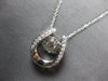 .50CT DANCING DIAMOND 14KT WHITE GOLD 3D LUCKY HORSESHOE FILIGREE PENDANT #27995