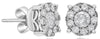 1.15CT DIAMOND 18KT WHITE GOLD 3D SOLITAIRE HALO FILIGREE FLOWER STUD EARRINGS