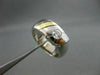 ESTATE .30CT DIAMOND SOLITAIRE 14KT WHITE & YELLOW GOLD MENS GYPSY RING #5445