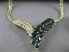 ANTIQUE 3.30CTW DIAMOND SAPPHIRE 14KT YELLOW GOLD V SHAPE NECKLACE 19.50" #6083