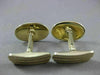 ANTIQUE LARGE 14KT YELLOW GOLD OVAL BLACK & PINK ENAMEL CUFF LINKS #21207