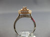 LARGE 1.6CT DIMAOND 14KT WHITE & ROSE GOLD ROUND & BAGUETTE HALO ENGAGEMENT RING