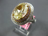 EXTRA LARGE GIA 7.65CT WHITE PINK & FANCY YELLOW DIAMOND 18K 2 TONE GOLD 3D RING