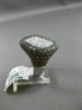 ESTATE LARGE 2.77CT WHITE CHOCOLATE FANCY DIAMOND 14K WHITE GOLD SQUARE FUN RING