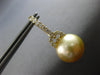 .44CT DIAMOND & AAA GOLDEN SOUTH SEA PEARL 18KT YELLOW GOLD 3D HANGING EARRINGS