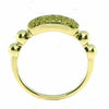 .35CT FANCY YELLOW DIAMOND 18K YELLOW GOLD 3 ROW PAVE MULTI BEAD FRIENDSHIP RING