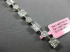 ESTATE LONG 3.1CT ROUND & BAGUETTE DIAMOND 18K WHITE GOLD SQUARE TENNIS BRACELET