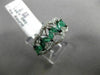 ANTIQUE WIDE 1.13CT DIAMOND & AAA EMERALD 14KT YELLOW GOLD 3D ZIG ZAG FUN RING