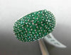 ESTATE LARGE 3.65CT DIAMOND & EMERALD 14K WHITE GOLD MULTI ROW FILIGREE FUN RING