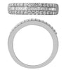 .45CT DIAMOND 14KT WHITE GOLD 3D CLASSIC ROUND & BAGUETTE 3 ROW ANNIVERSARY RING