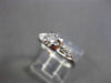 ANTIQUE OLD EURO MINE CUT DIAMOND 14KT WHITE GOLD FILIGREE PROMISE RING #11634