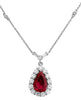 LARGE 4.10CT DIAMOND & AAA RUBY 18KT WHITE GOLD PEAR SHAPE BY THE YARD NECKLACE