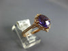 WIDE 2.51CT DIAMOND & AAA AMETHYST 14KT ROSE GOLD CUSHION & ROUND FILIGREE RING