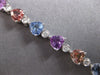 LARGE 14.01CT DIAMOND & AAA MULTI COLOR SAPPHIRE 18KT WHITE GOLD TENNIS BRACELET