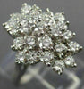 ESTATE WIDE .91CT DIAMOND 14K WHITE GOLD CLASSIC CLUSTER FLOWER LOVE RING #26380