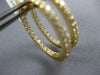 1.39CT DIAMOND 18KT YELLOW GOLD 3D INSIDE OUT OVAL HUGGIE HOOP HANGING EARRINGS