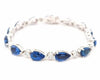LARGE 25.30CT DIAMOND & AAA SAPPHIRE 18KT WHITE GOLD PEAR SHAPE & ROUND BRACELET